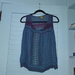 Blue and purple boho tank top from brand devi size small/medium